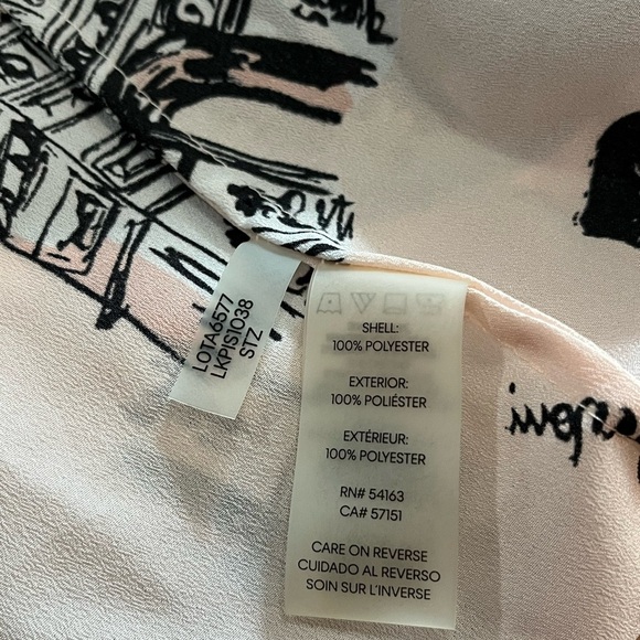 Karl Lagerfeld Paris Printed Baby Pink Button Down Top - Picture 11 of 11